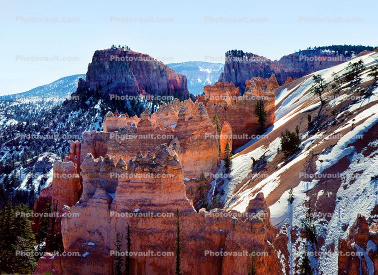 Scraggly Geoformations at Bryce Canyon in the Winter