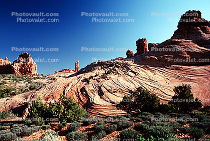 Knob, Tower, Sandstone Cliff, stratum, strata, layered, sedimentary rock, outcrop, stratified layers, geology, geological formations, HooDoo, Spire, Sandstone