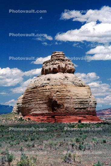 butte, Beehive Rock, strata, clouds