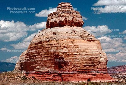 butte, Beehive Rock, Dome, strata, clouds