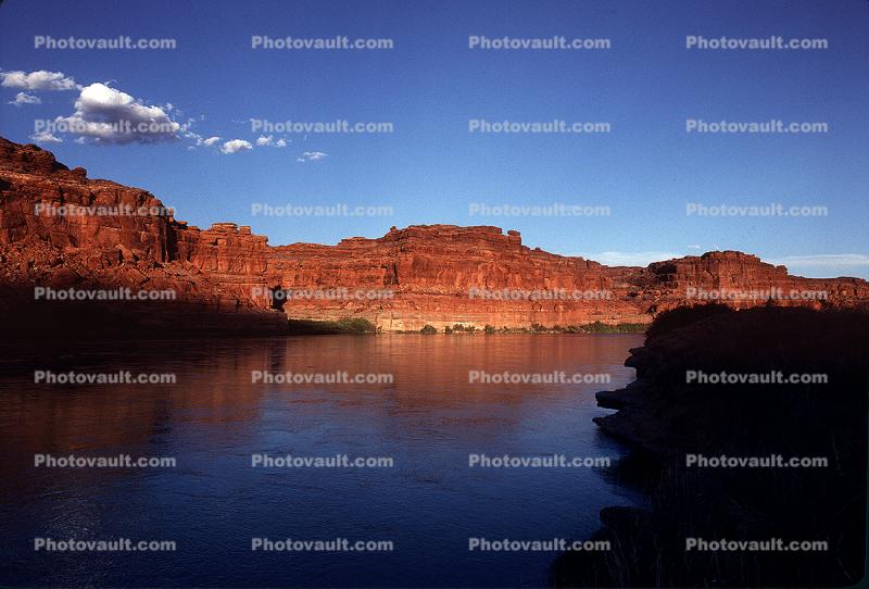 Colorado River, Reflection, mountain, cliffs