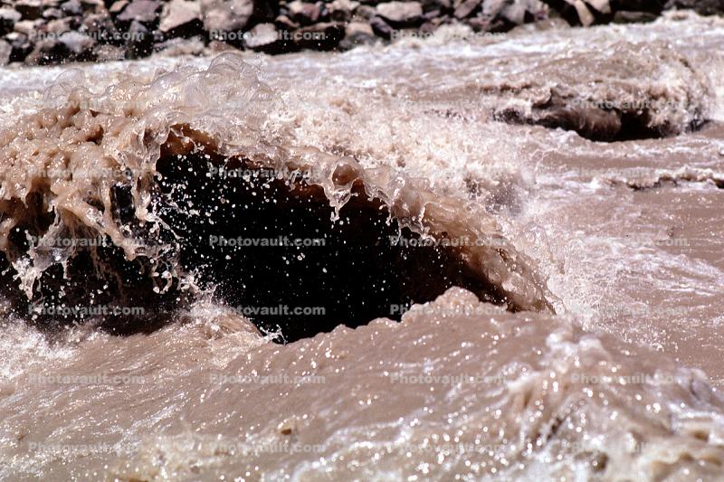 Colorado River, Rapids, Muddy Water, Whitewater, Canyonlands National Park, standing wave, turbid, splash