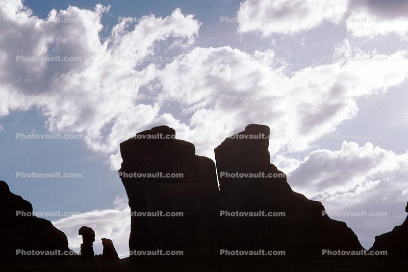 Mountains, clouds, knob, Castle Valley, east of Moab