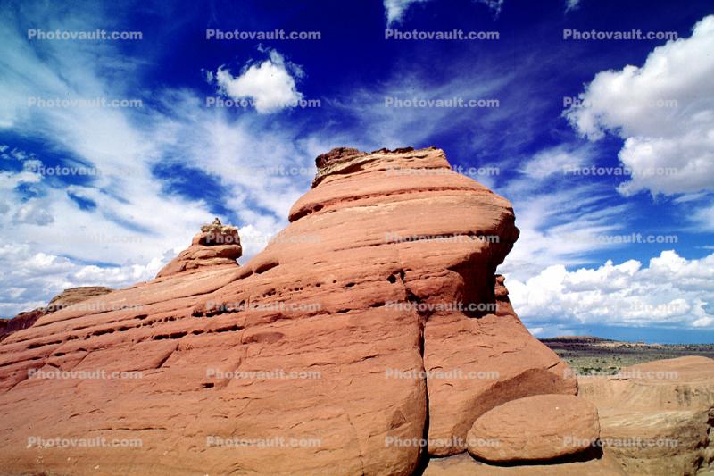 Sandstone Cliff, stratum, strata, layered, clouds, stratified layers, geology