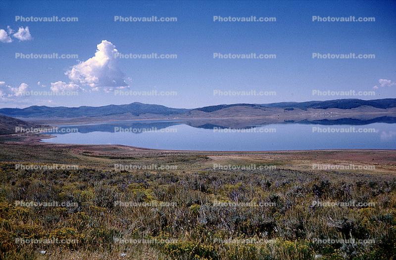 Lake, reflection, water, mountains, barren