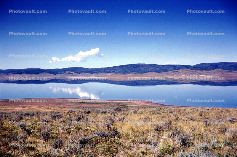 Lake, reflection, water, mountains, barren