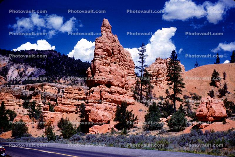 clouds upon the standing stone, Hoodoo, outcropping, Spire, Sandstone
