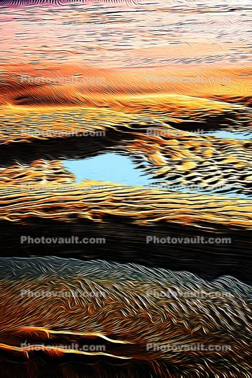 Structural Textures upon Textures of Sand in the Early Morning, Paintography