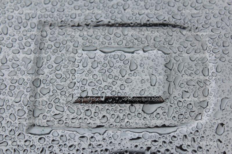 Letter Dee, D, Water Drops on a car