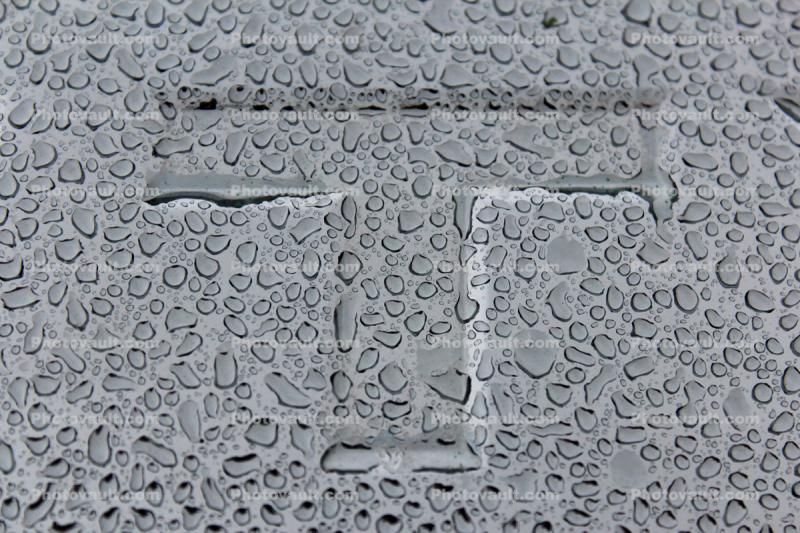 Letter Tee, T, Water Drops on a car