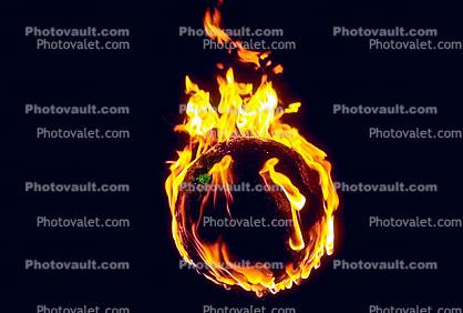 The World Ablaze, Burning Globe,  flames, fire, circle, round, Climate Change, Earth, circular