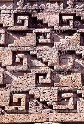 Mayan Architecture, Rock Wall, mosaic, ornate patterns