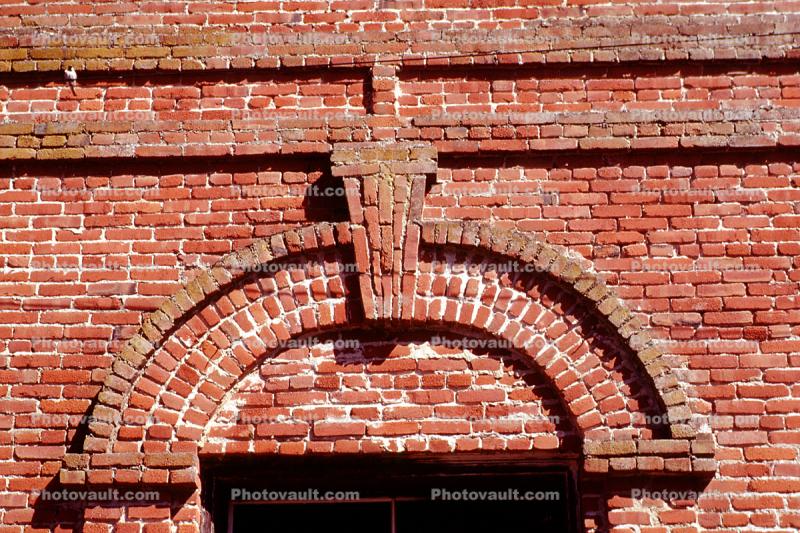 brick building, arch, door, doorway, entrance, spooky