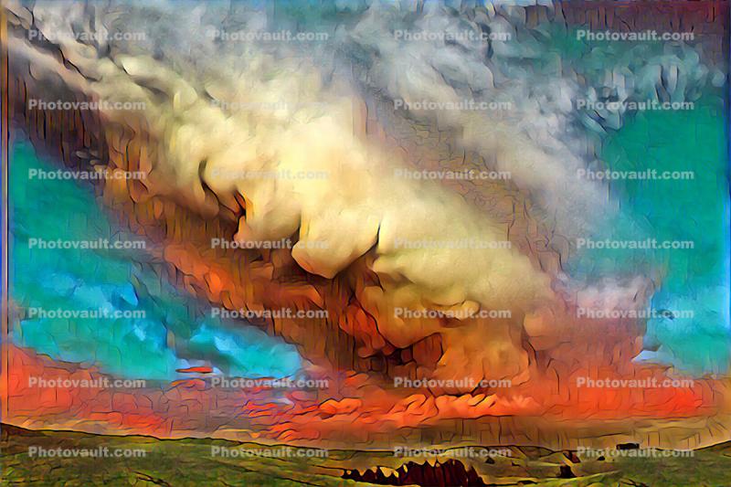Mamatus Cloud Digital Painting, Abstract