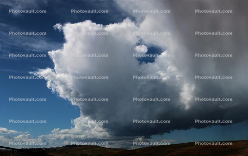 Cumulonimbus Clouds, hills, Sonoma County California, Cumulus nimbus, Cumulonimbus