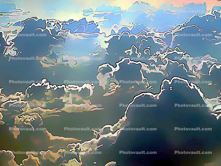 Clouds painted in the Sky, Paintography fractals