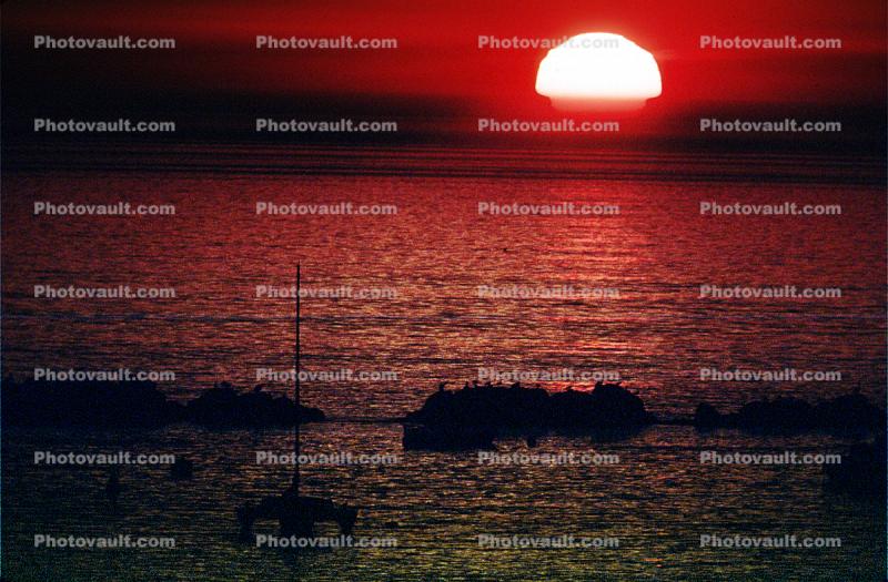 Sun Sliver, Sunset, Sunrise, Sunclipse, Sunsight, Santa Monica Bay, Pacific Ocean, California