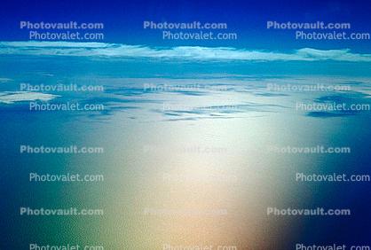 Pacific Ocean flying from California to Japan, Seascape, Clear Blue Sky, Chromatic Ocean, Spectral Colors