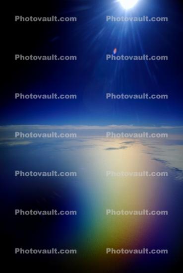 Pacific Ocean flying from California to Japan, Seascape, Clear Blue Sky, Chromatic Ocean, Spectral Colors, psyscape