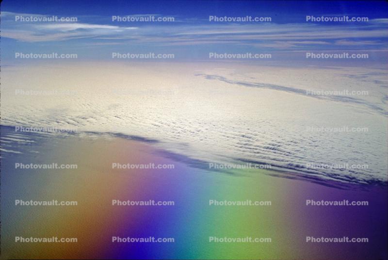 Pacific Ocean flying from California to Japan, Chromatic Ocean, Spectral Colors, psyscape