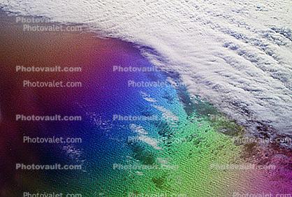 Pacific Ocean flying from California to Japan, Chromatic Ocean, Spectral Colors, psyscape
