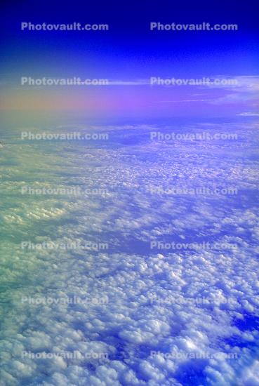 Pacific Ocean flying from California to Japan, Seascape, Clear Blue Sky