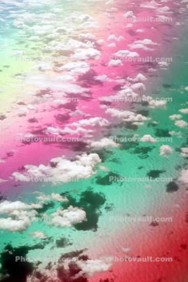 Chromatic Sea, Ocean, puffy clouds, psyscape
