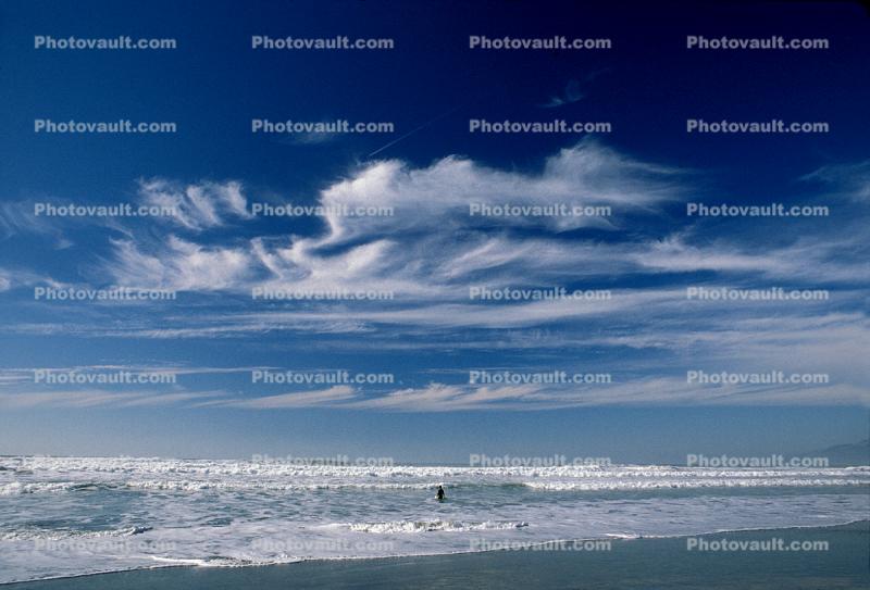 Cirrus Clouds, Waves, daytime, daylight, ocean