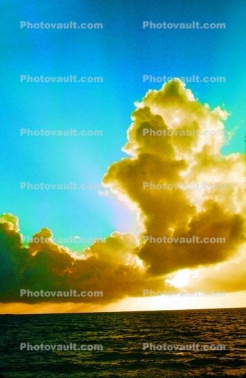Cumulonimbus cloud, Ocean, Sunset, Sunrise, Sunclipse, Sunsight, ocean