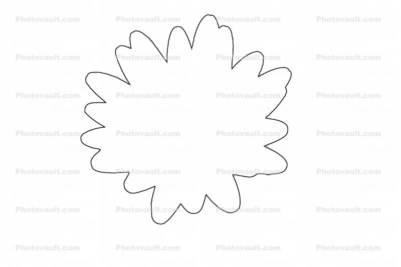 outline, line drawing, daisy shape