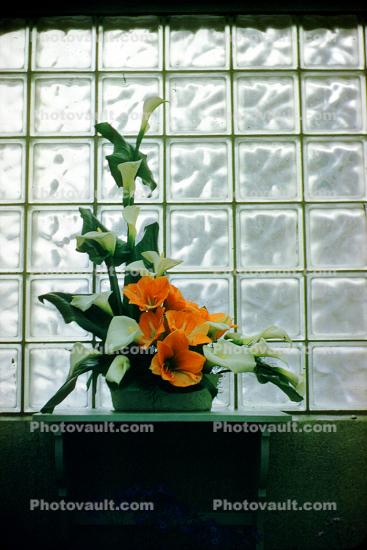 Flower Arrangement, Glass Blocks, Bricks