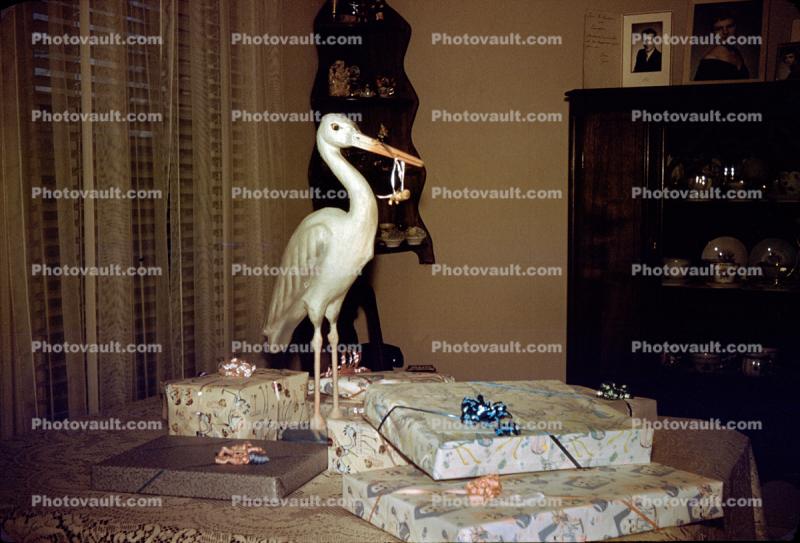 Stork with Presnts, Baby Shower, 1940s