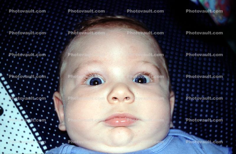 Newborn, Boy, Baby, Face, 1960s