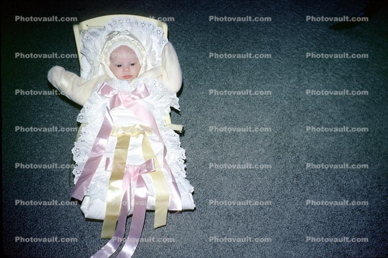 Newborn, Baby, Babies, Ribbon, Girl, 1960s