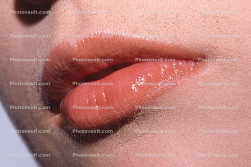 Woman, lips, glossy, lipstick