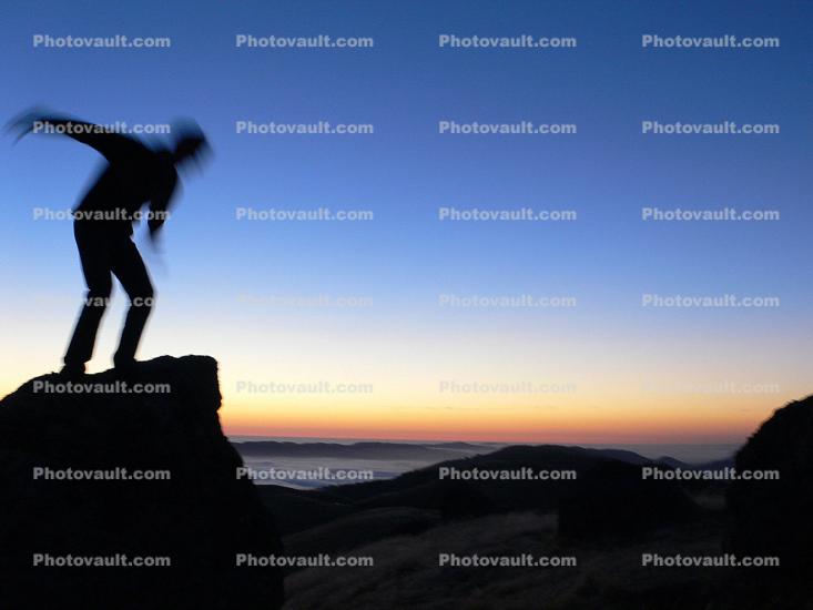Jump, Leap, evening, sunset, Mount Tamalpais