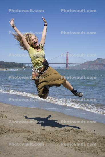 Woman, Jumps, Jumping
