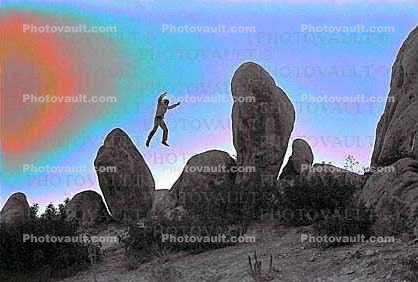 rock, stone, Boulder, jump, psychedelic, psyscape