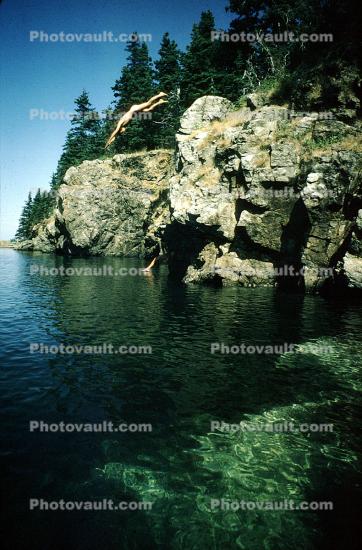 Jumping off a Cliff, Bear Island, Penobscot Bay, Maine