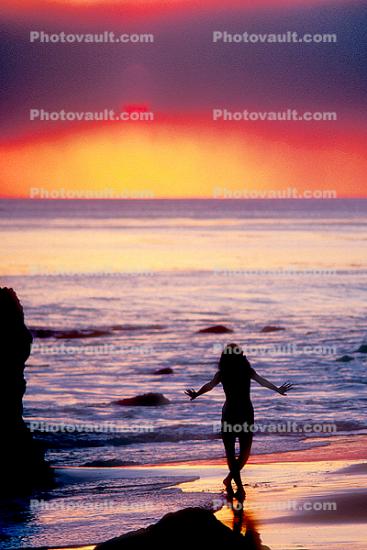 Woman and The Ocean, Malibu, California