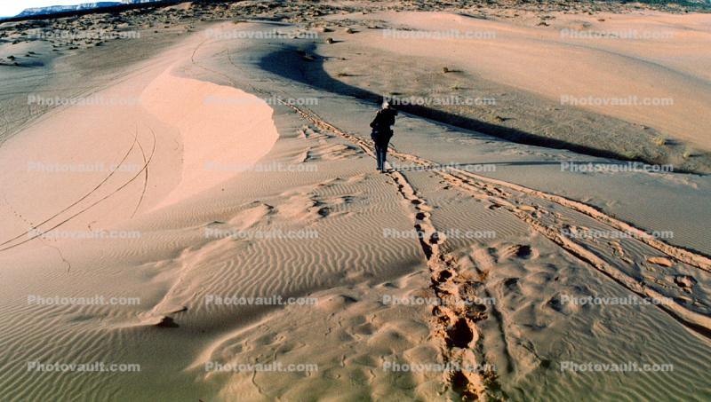 Human Footprints, Woman Walking on Coral Pink Sand Dunes
