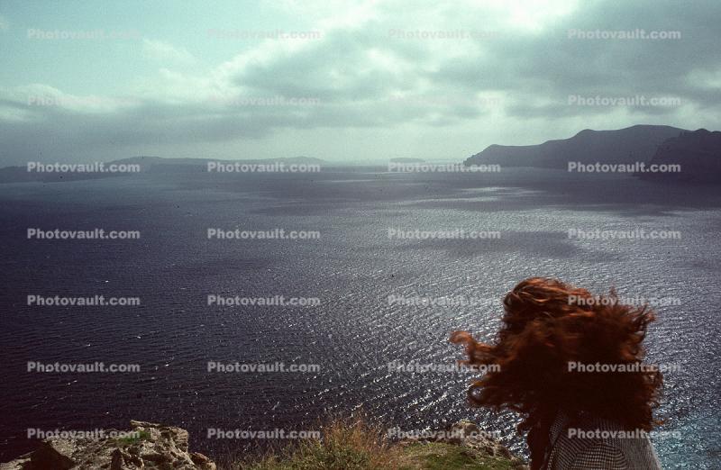 Woman with Wind Blown HairSantorini