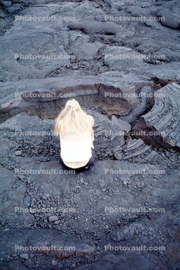 Woman on Lava Fields