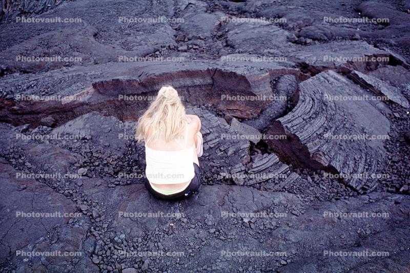 Woman on Lava Fields