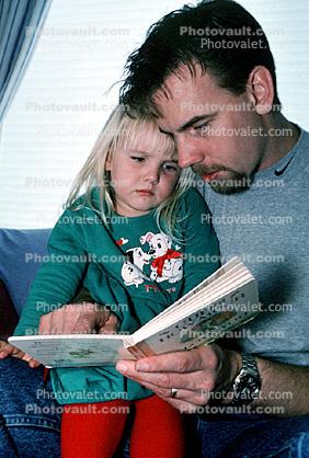 Father, Daughter, reading a book, Equanimity