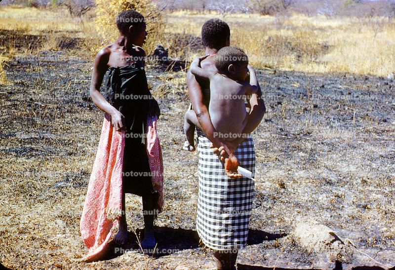 Two Women, Schorched Earth, Kenya, Africa, 1950s