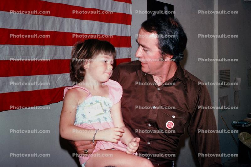 Father, Daughter, Girl, Man, September 1974, 1970s