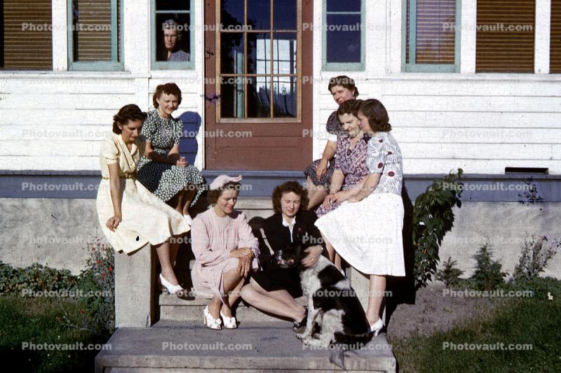 Girls, Women, dress, steps, 1941, 1940s