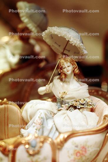Elizabethan Diorama, Woman in a Carriage, Umbrella