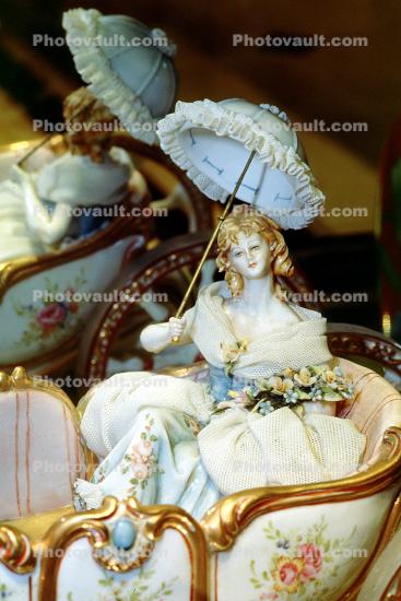 Elizabethan Diorama, Woman in a Carriage, Umbrella